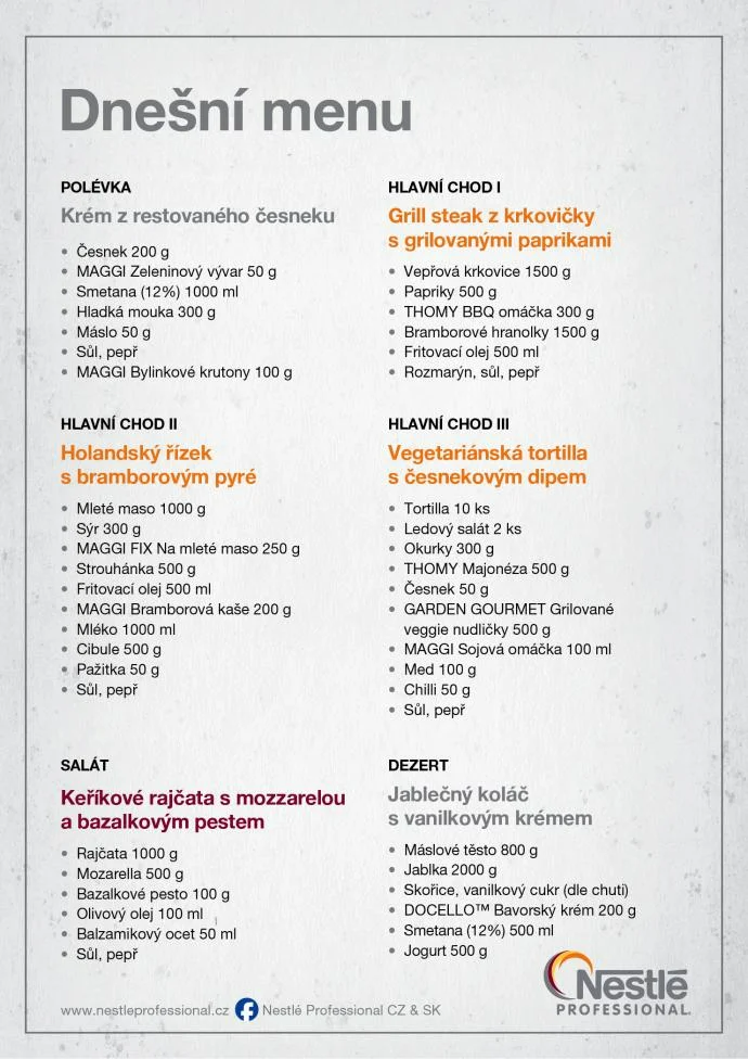 denní menu CZ