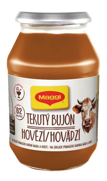 MAGGI tekutý bujón hovězí na bázi pomalu vařeného vývaru z hovězího masa a kostí